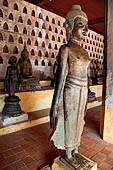 Vientiane, Laos - Wat Si Saket, The gallery around the sim houses thousands of Buddha statues in various mudras, dating  from the 16th century. 